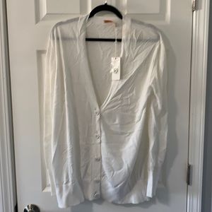 Tory Burch white knit cardigan. With tags